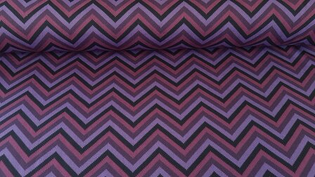 Knitted Jacquard Zigzag Purple