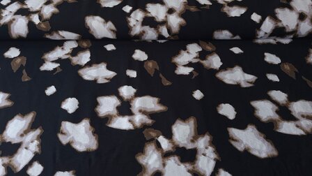 Viscose Crepe Animal Black