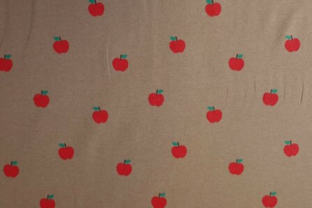 Cotton Jersey Apples Beige