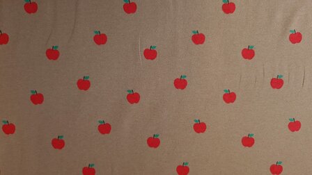 Cotton Jersey Apples Beige