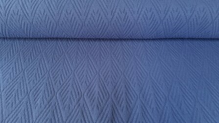 Knitted Cotton Jacquard Diamond Indigo