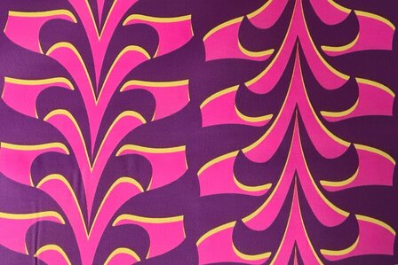 Cotton Satin Abstract Purple/Pink