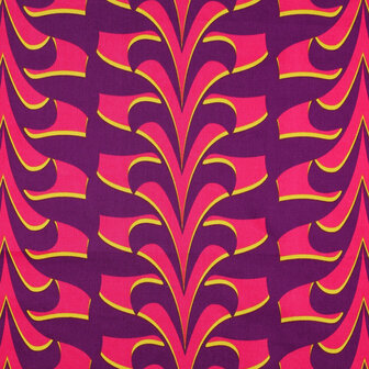 Cotton Satin Abstract Purple/Pink