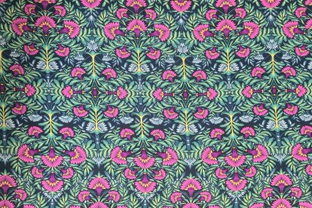 Viscose Digital Flower Ornament Green