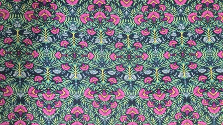 Viscose Digital Flower Ornament Green