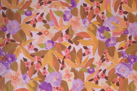 Viscose Digital Ecovero Floral Peach (Nerida Hansen)