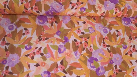 Viscose Digital Ecovero Floral Peach (Nerida Hansen)