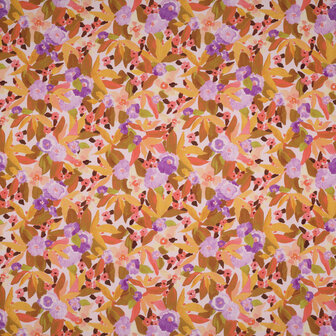 Viscose Digital Ecovero Floral Peach (Nerida Hansen)