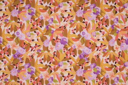 Viscose Digital Ecovero Floral Peach (Nerida Hansen)