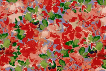 Cotton Satin Flowers Lilac/Red