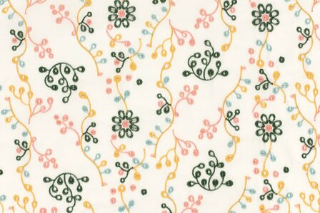 Cotton Embroidery Khaki