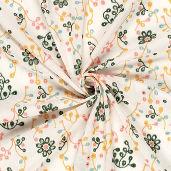Cotton Embroidery Khaki