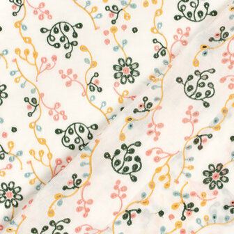 Cotton Embroidery Khaki