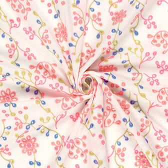 Cotton Embroidery Coral