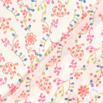 Cotton Embroidery Coral