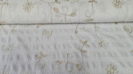 Crushed Golden Embroidery Off White