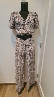 Viscose Linnen Slub Leopard Natural