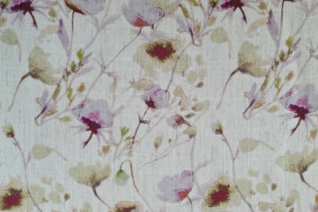 Viscose Linnen Flower Magenta