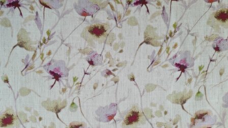 Viscose Linnen Flower Magenta
