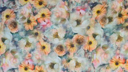 Viscose Linnen Garden Multi