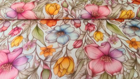 Viscose Linnen Garden Off White