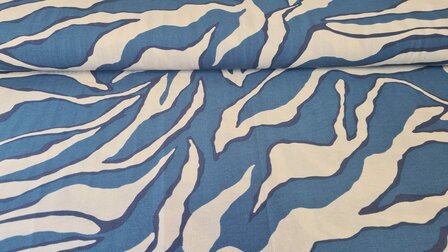 Viscose Crepe Zebra Blue