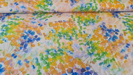 Viscose Digital Leaves Yellow