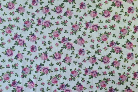 Viscose Milles Fleurs White/Pink