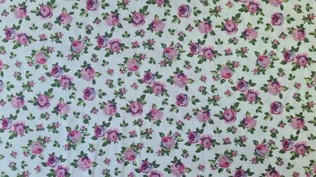 Viscose Milles Fleurs White/Pink