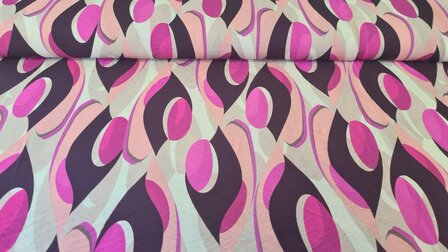 Viscose Crepe Graphic Cyclam