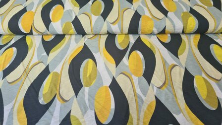 Viscose Crepe Graphic Yellow