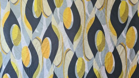 Viscose Crepe Graphic Yellow