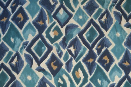 Viscose Satin Diamonds Petrol