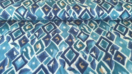 Viscose Satin Diamonds Petrol
