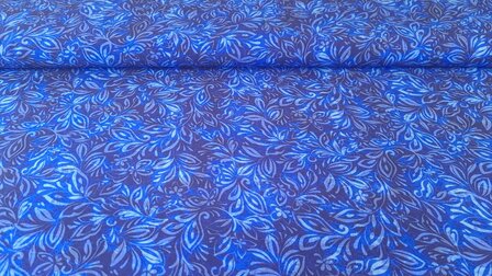 Viscose Digital Flowers Navy/Blue