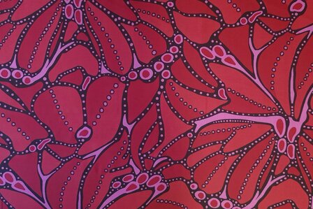 Cotton Satin Abstract Red