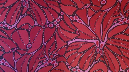 Cotton Satin Abstract Red