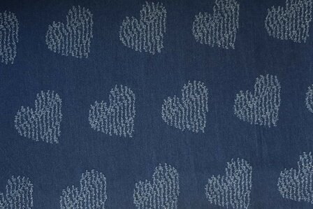 Jeans Jacquard Hearts Blue