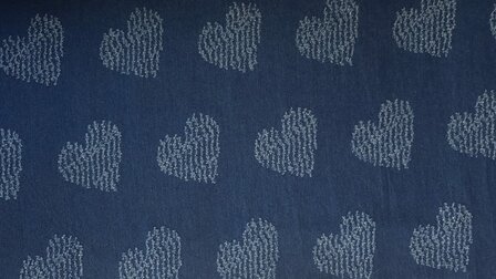 Jeans Jacquard Hearts Blue
