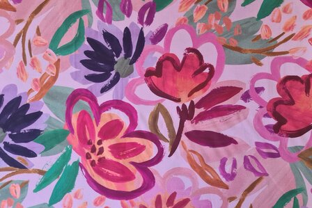 Cotton Satin Flowers Light Pink