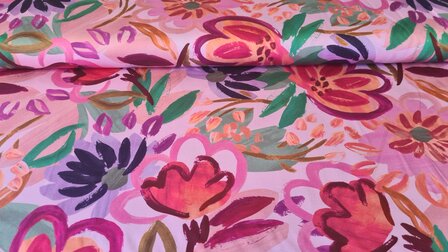 Cotton Satin Flowers Light Pink