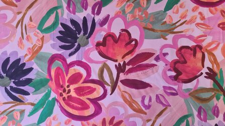 Cotton Satin Flowers Light Pink