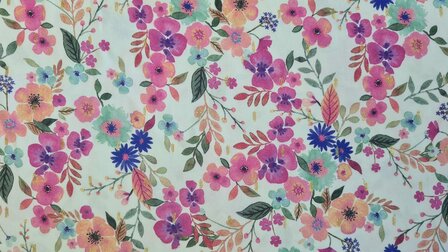 Viscose Flowers Lurex White
