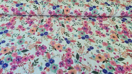 Viscose Flowers Lurex White