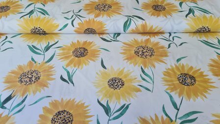 Fine Poplin Cotton Sunflowers Yellow