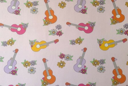 Cotton Jersey Hippie Guitar Ros&eacute;