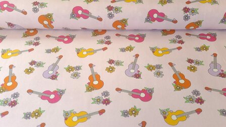 Cotton Jersey Hippie Guitar Ros&eacute;