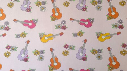 Cotton Jersey Hippie Guitar Ros&eacute;