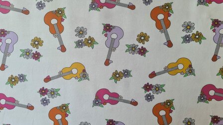 Cotton Jersey Hippie Guitar Ecru
