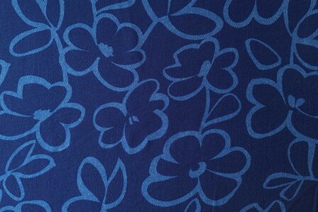 Viscose Crepe Flower Royal